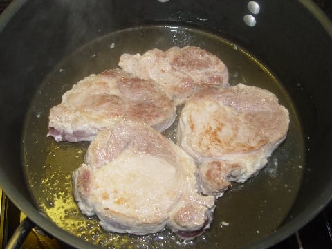 browning the pork brown pork loin on the stove top
