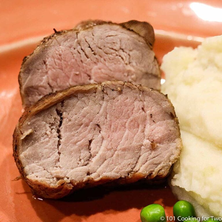 Pork Tenderloin slices on plate