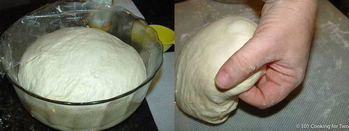9a raised doubh and starting to knead.