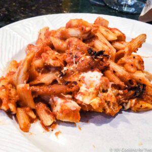 Chicken Baked Ziti on a white plate