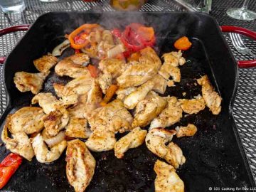 chicken fajitas hot off the grill
