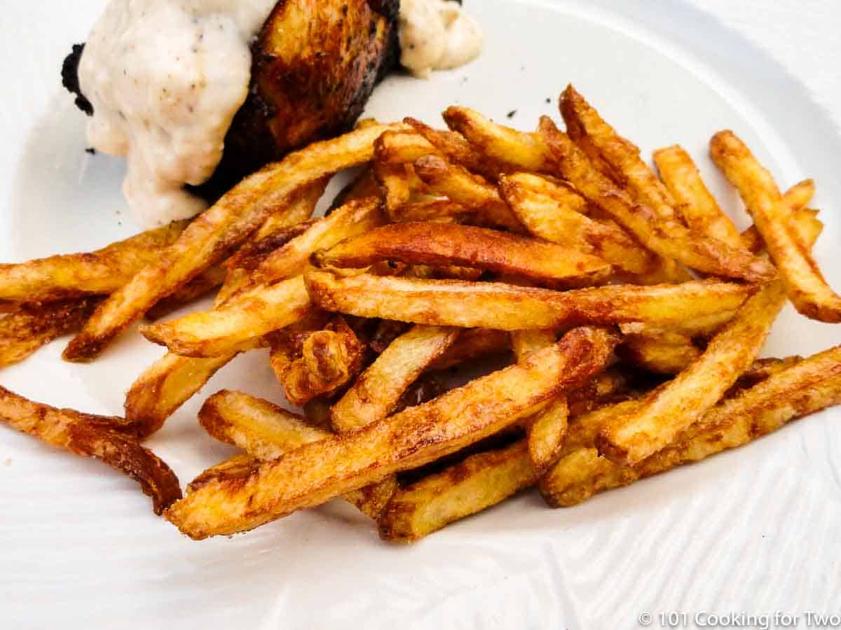 French Fries on white plate.