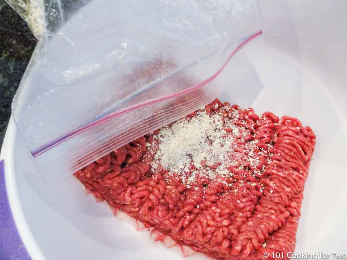 adding crushed oats to ground meat
