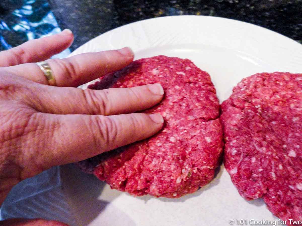 making burger patties with indented center