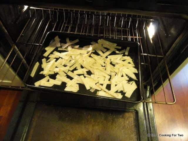 bake tortilla strips cut up and bake tortilla strips