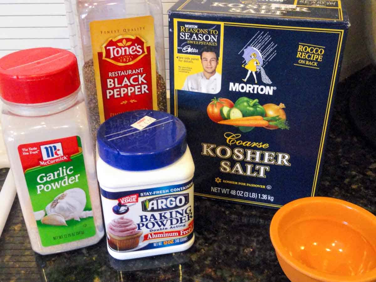 seasoning and baking powder to coat chicken.