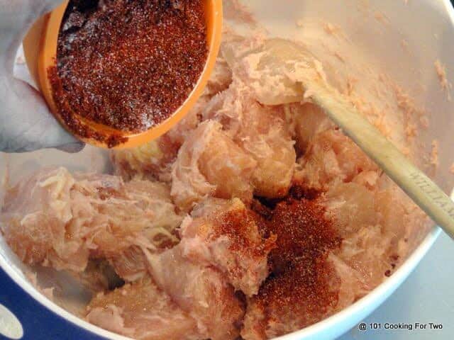 add spices to coated chicken add spices to coated chicken