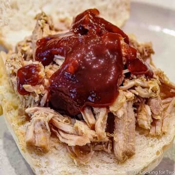 shredded pork loin on bun