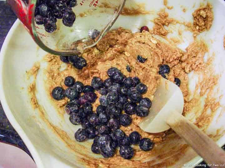 add blueberries into dough.