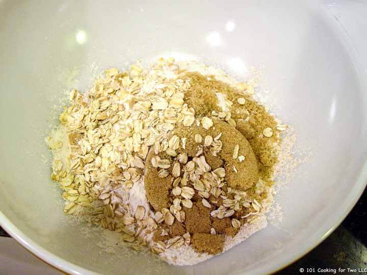 mix dry ingredients in bowl.