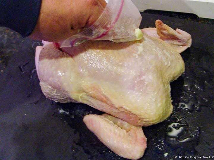 coat chicken with butter