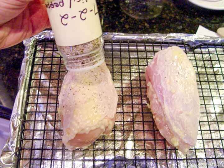 sprinkle chicken with seasoning