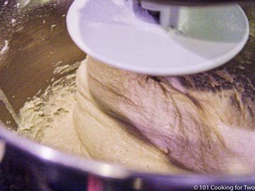 kneading dough in stand mixer