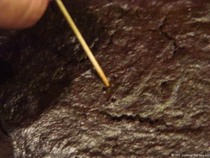 toothpick coming out of brownie