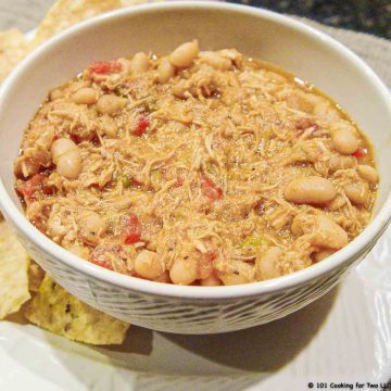 Spicy White Chicken Chili in a bowl