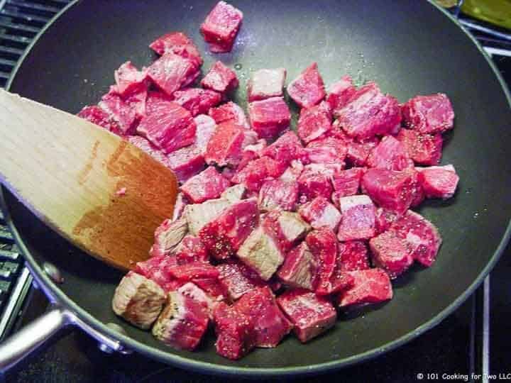 browning beef in skillet