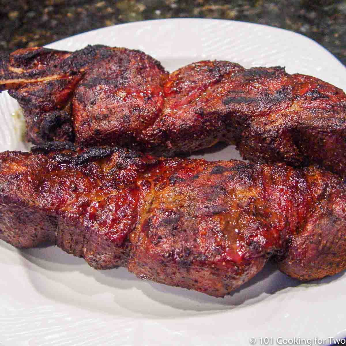 bone in country ribs on white plate