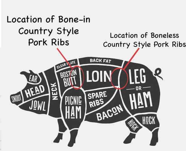 graphic with location of country style pork ribs - Image licensed May 17, 2017, from Fotolia. Copyright by foxysgraphic - Fotolia. Image modified in accordance with the license.