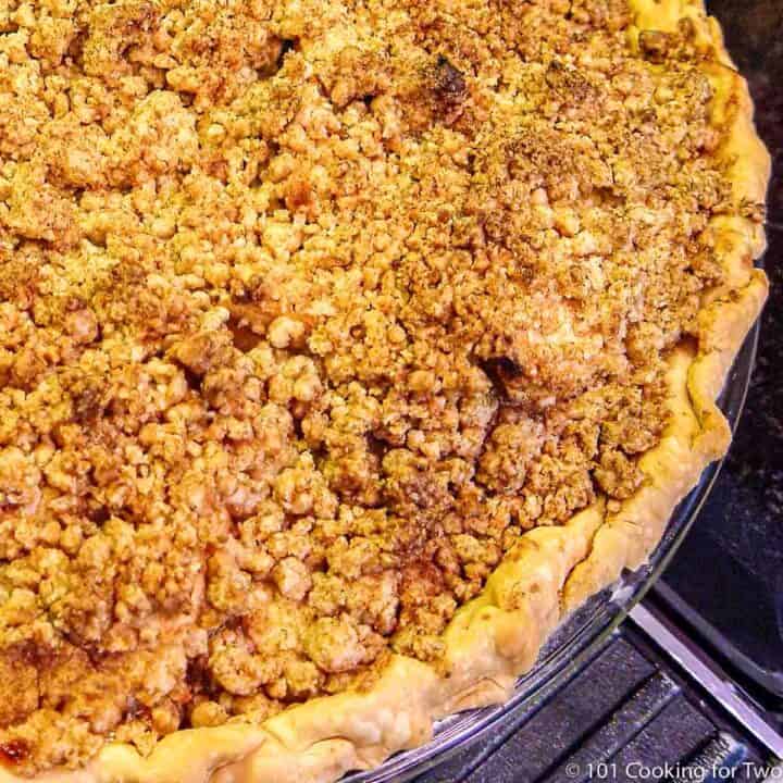 closeup of apple pie