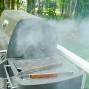 smoking gas grill