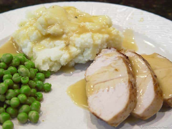 turkey meal on white plate