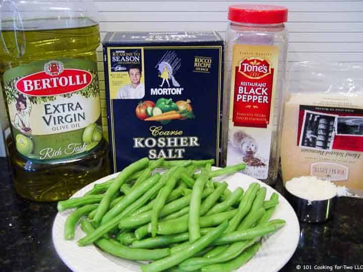 green beans on plate with cheese
