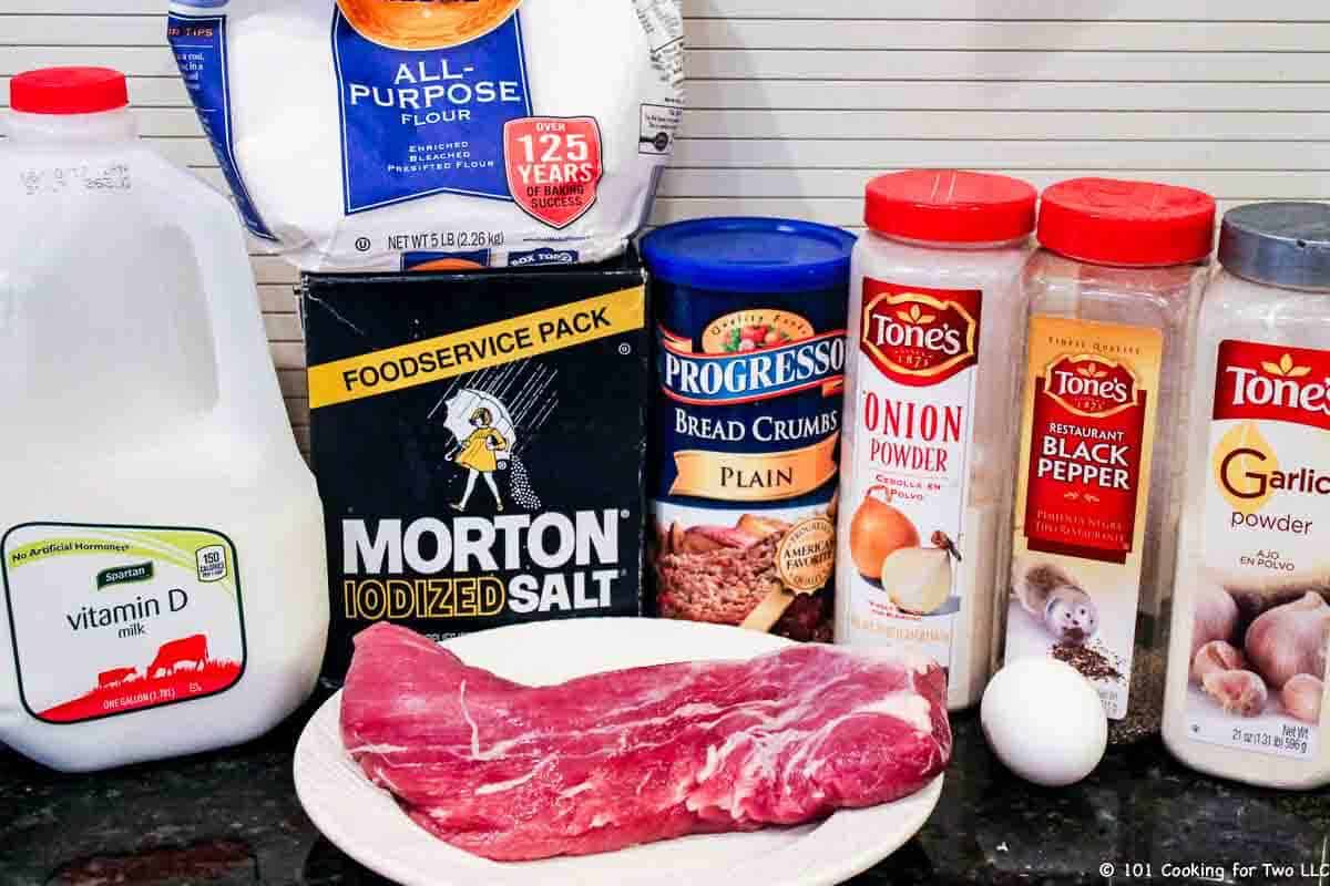 pork tenderloin and coating ingredients.