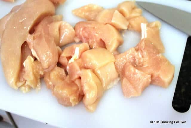 trim and cut up chicken