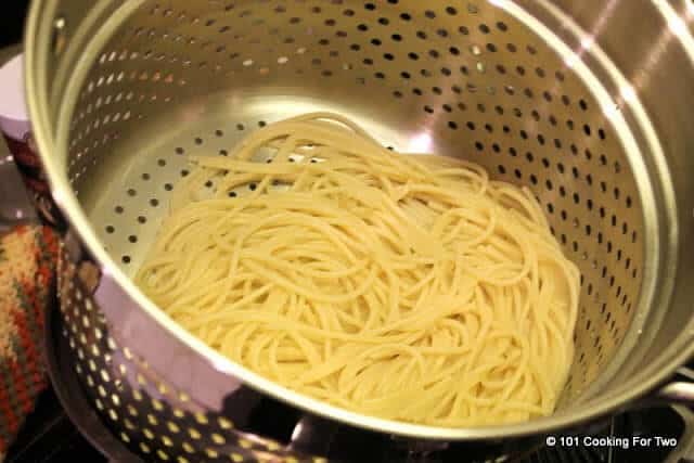 image of cooked pasta drained