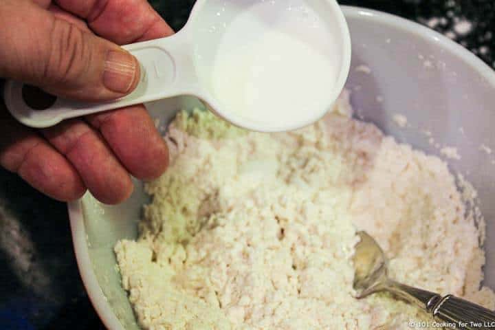adding buttermilk to coating mix