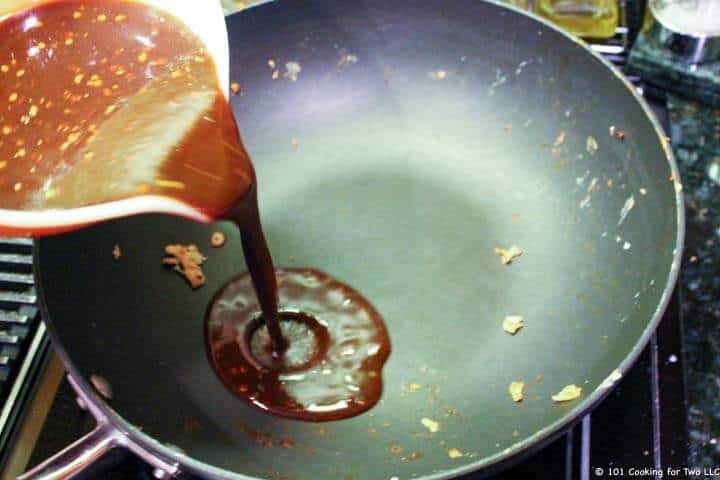 add sauce to pan