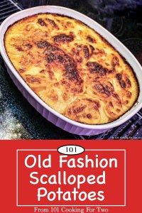 graphic for Pinterest of Scalloped Potatoes