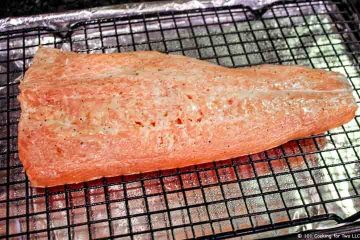 salmon on rack ready for oven