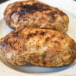 grilled potatoes on white plate