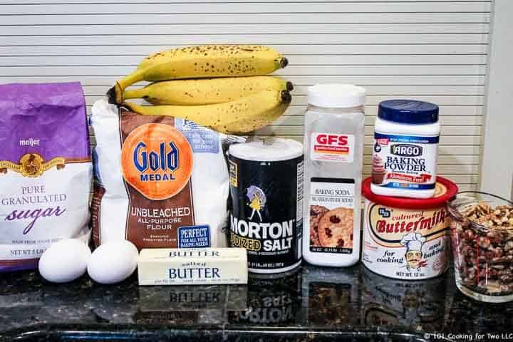 bananas and cake ingredients.