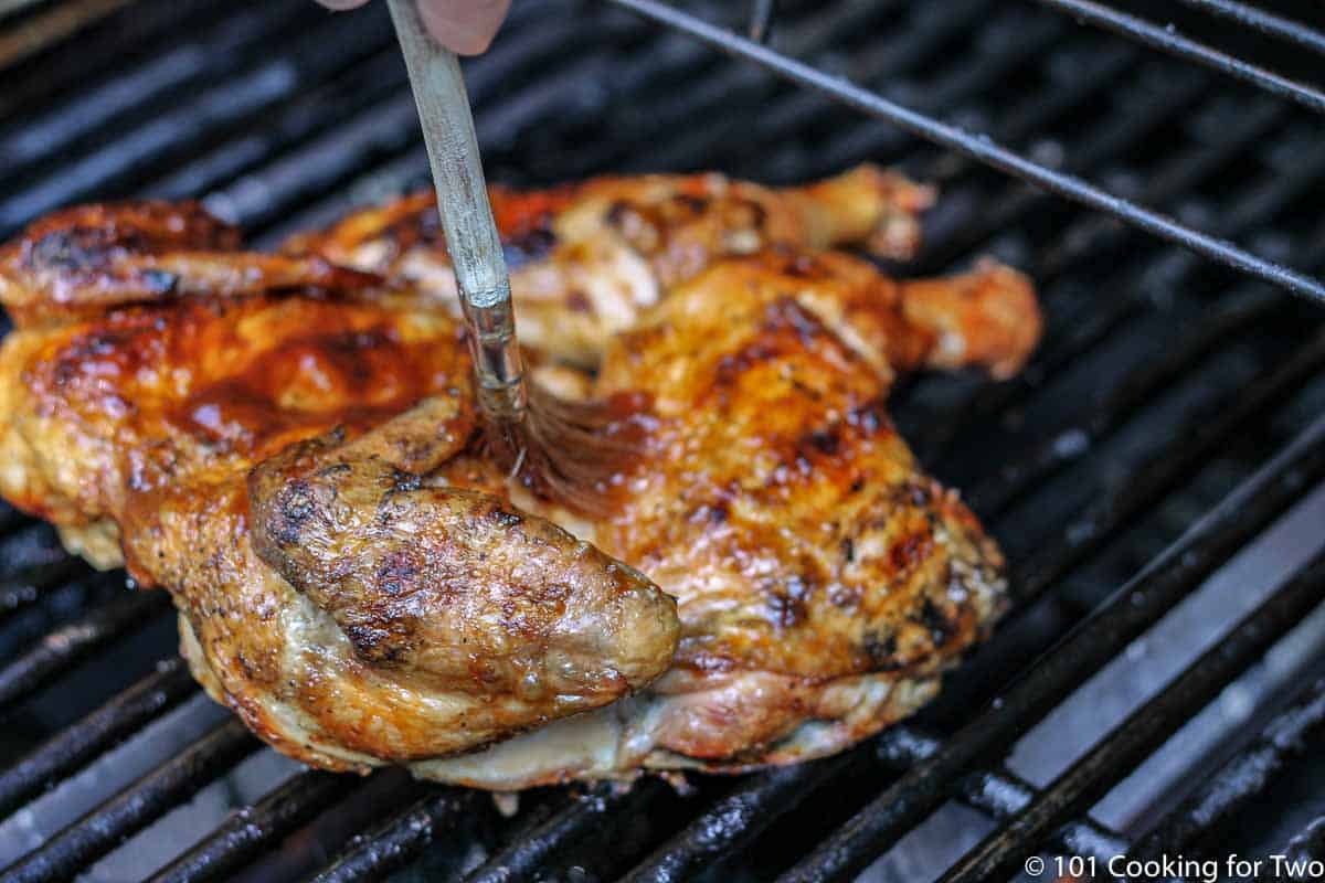 give a nice brush of BBQ sauce near end of grilling.