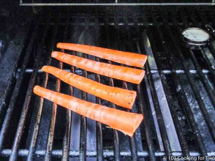 carrots on a grill grate