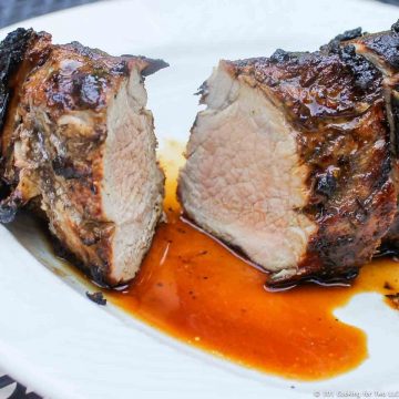 Grilled Balsamic Pork Tenderloin on white plate