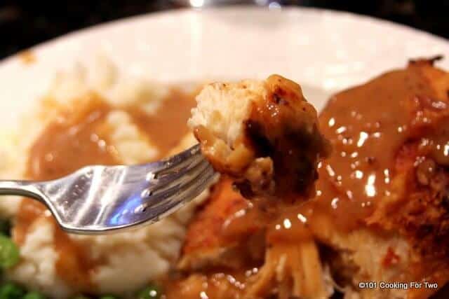 Crispy Oven Fried Chicken with Gravy from 101 Cooking For Two