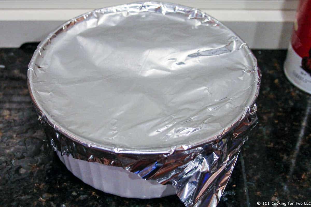 baking dish covered tightly with foil