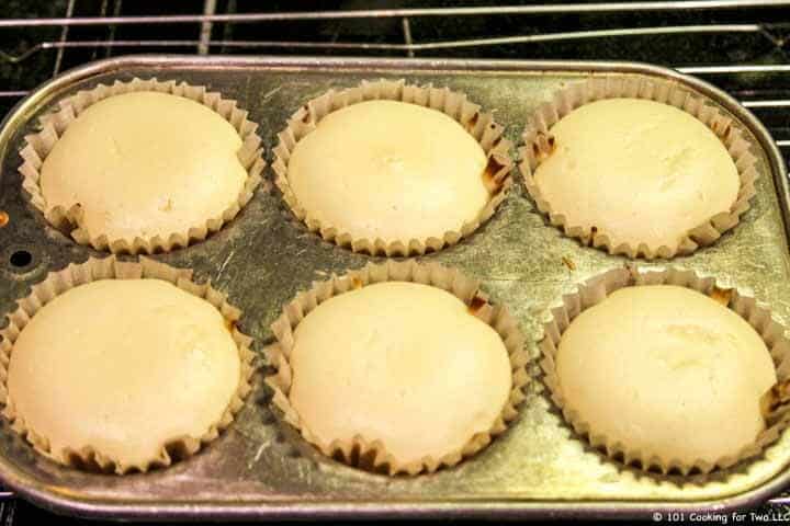 cooked cupcakes in pan