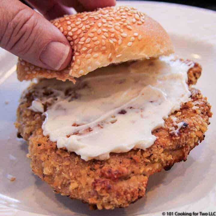 Oven Fried Pork Tenderloin Sandwiches 101 Cooking For Two