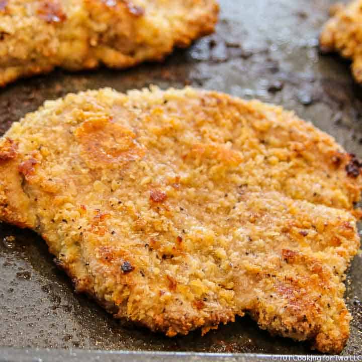 browned pork tenderloin cutlet.