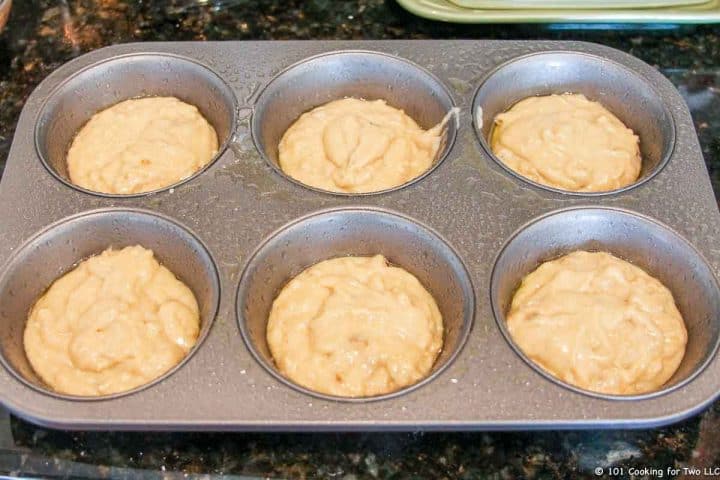dough added to jumbo muffin tin