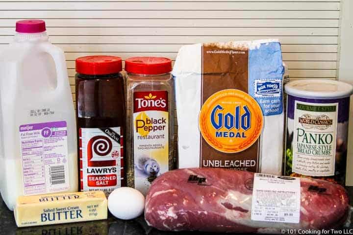 ingredients for baked pork tenderloin sandwich.