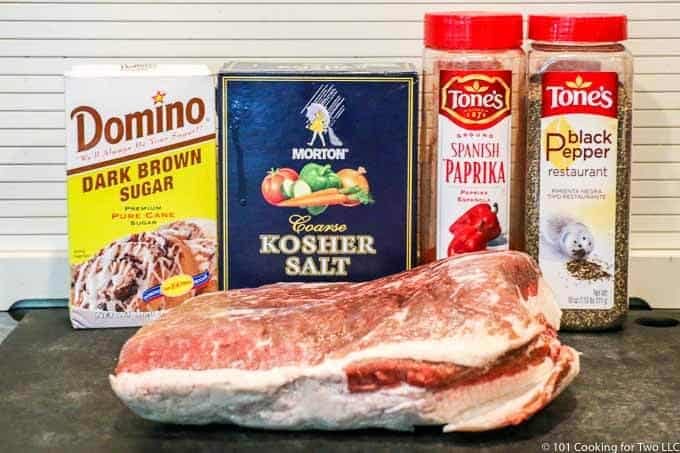 a brisket with salt and spices