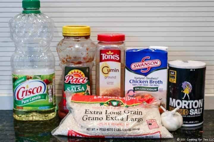 Mexican rice ingredients