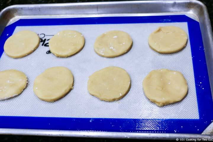 cut dough on baking sheet
