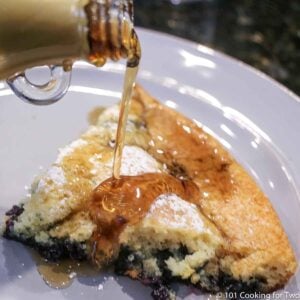 Baked Blueberry Pancakes on a gray plate