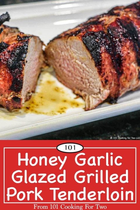 Graphic for Pinterest of Honey Garlic pork tenderloin
